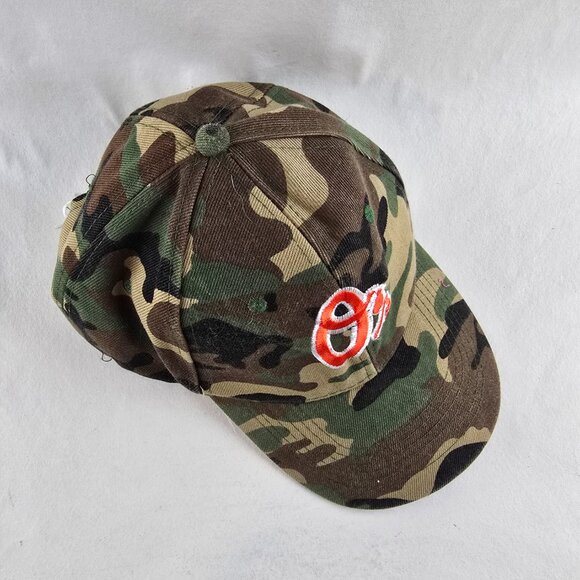 Baltimore Orioles Camo Hat Green Orange Logo Adjustable Baseball Cap MLB Casual - Picture 3 of 7